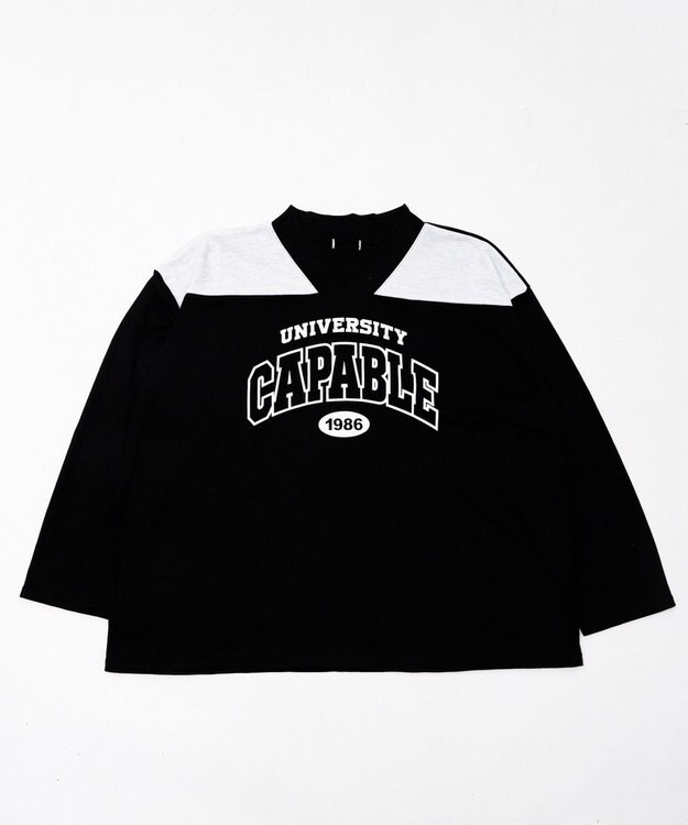 WEGO バイカラースポーツスウェット ブラック