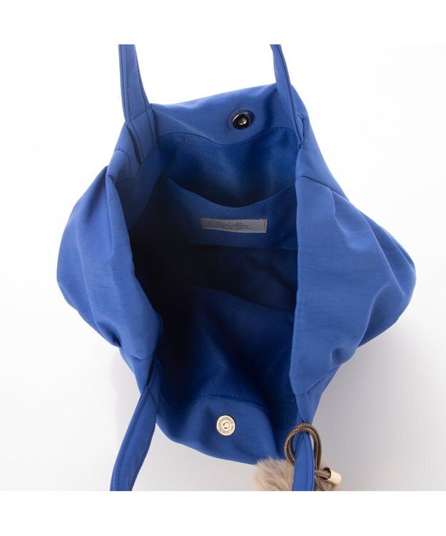 UNBILLION カシュカシュ cachecache / ポンポンつきラウンドミニトート ブルー