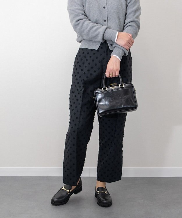 INTER-CHAUSSURES 【CHRISTIAN VILLA】スクエアレザーハンドバッグ ブラック