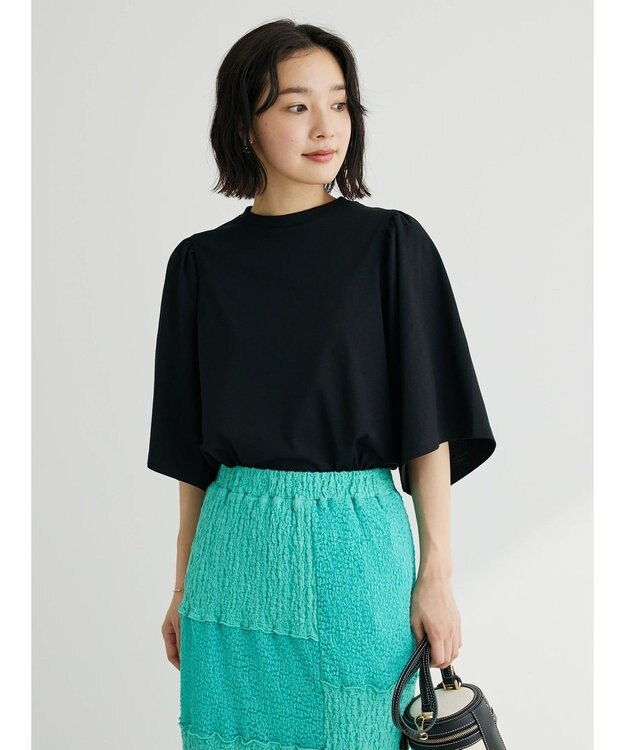 Green Parks 汗じみ防止袖ギャザープルオーバー Off White