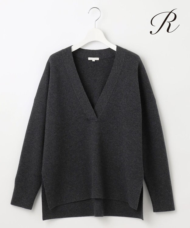 23区 【R(アール)】カシミヤブレンド Vネックニット グレー系