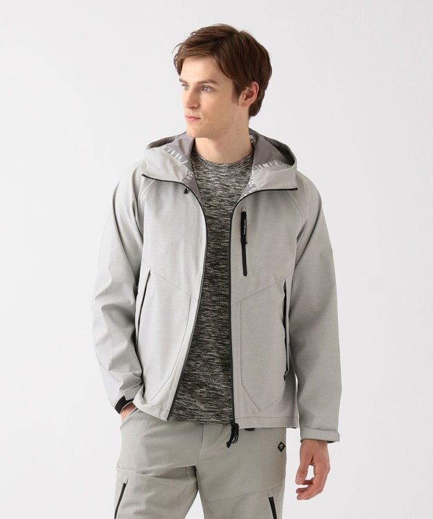 JOSEPH ABBOUD MOUNTAIN スラブシャンブレーストレッチ ブルゾン ライトグレー系