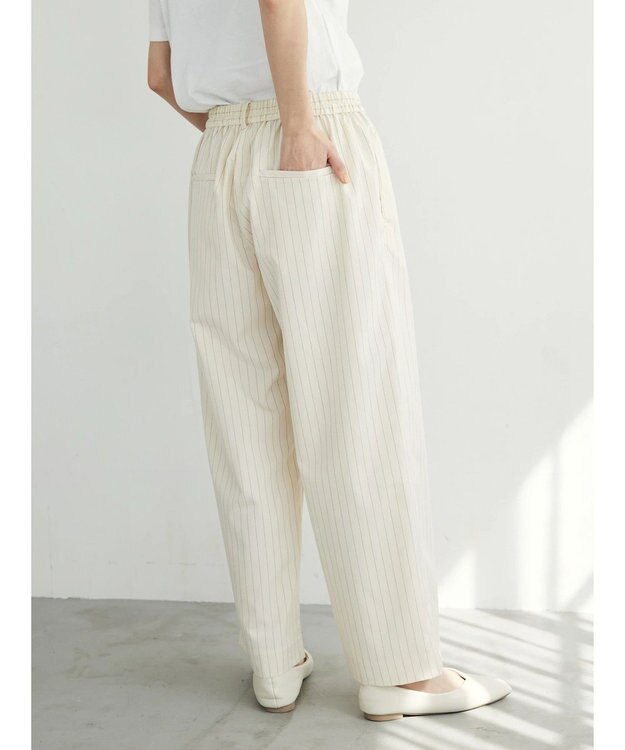 CRAFT STANDARD BOUTIQUE イージーケアピンストライプテーパードパンツ Stripe Ivory