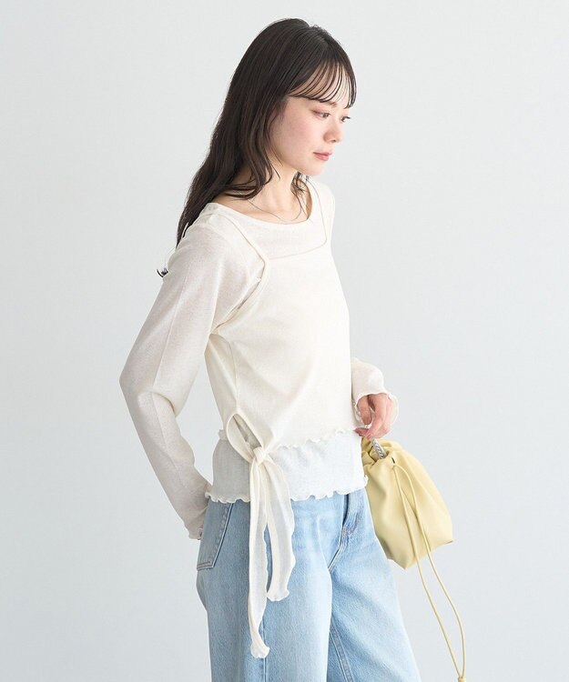 earth music&ecology 【SET2点】ツイストキャミレイヤードカットソー Ivory