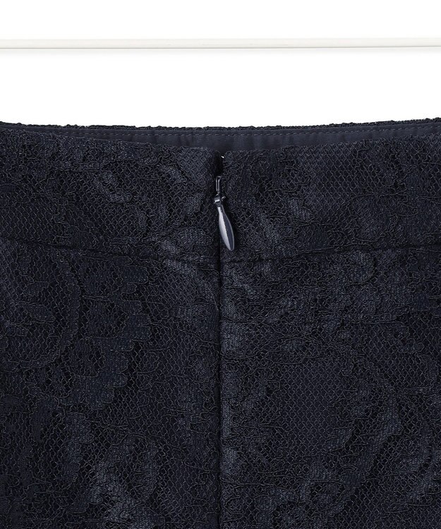 ICB 【洗える】ナイロンラッセルレース ナロースカート ネイビー系