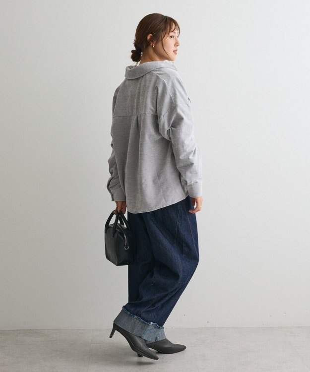 CRAFT STANDARD BOUTIQUE ベロアシャツジャケット Light Gray