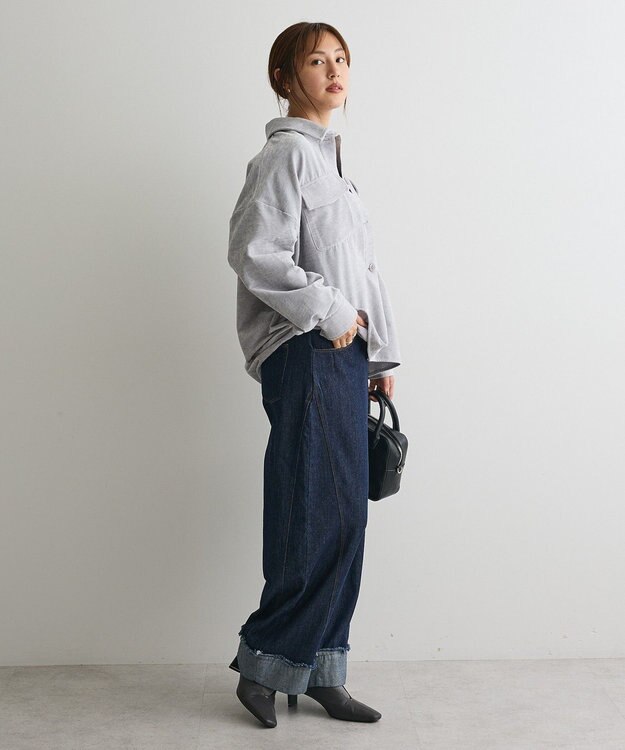 CRAFT STANDARD BOUTIQUE ベロアシャツジャケット Light Gray