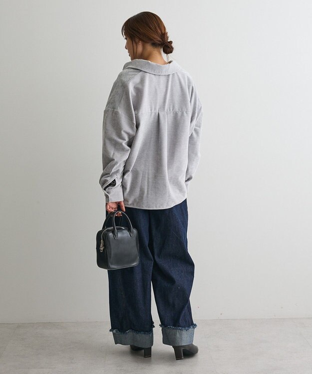 CRAFT STANDARD BOUTIQUE ベロアシャツジャケット Light Gray