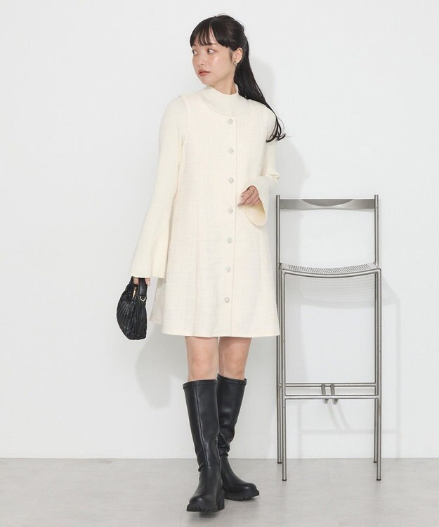 earth music&ecology ツイードミニワンピース Ivory