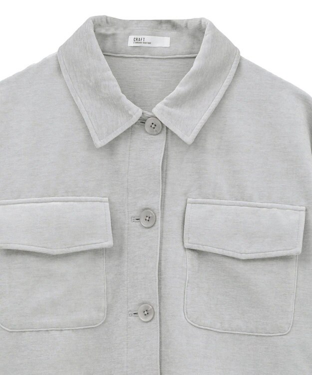 CRAFT STANDARD BOUTIQUE ベロアシャツジャケット Light Gray