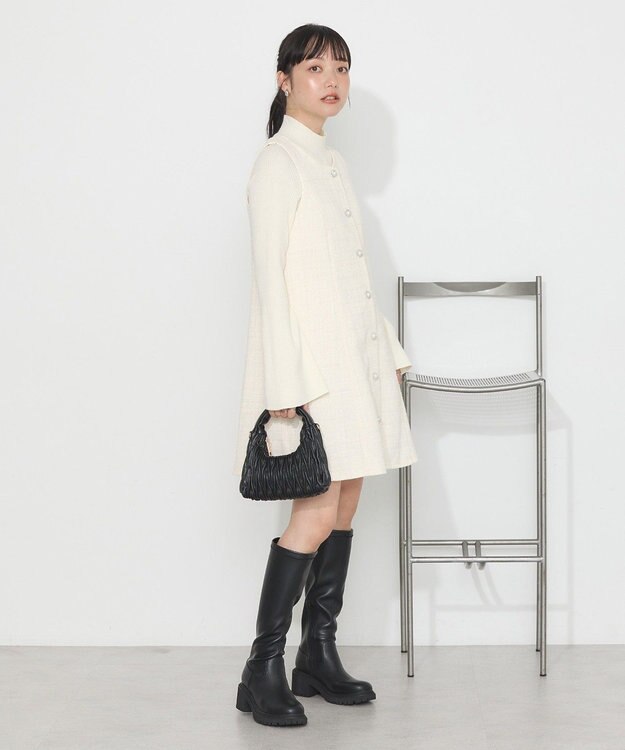 earth music&ecology ツイードミニワンピース Ivory