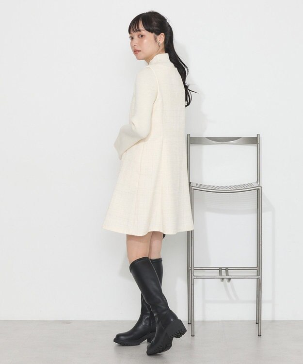 earth music&ecology ツイードミニワンピース Ivory