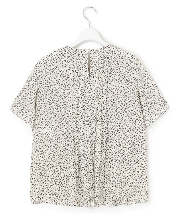 23区 【接触冷感/吸水速乾】ペインティングプリント ブラウス ベージュ系