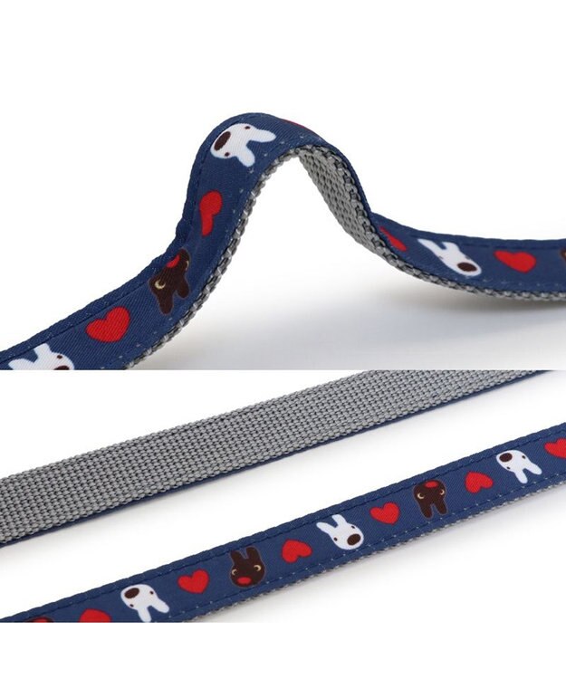 PET PARADISE リサとガスパール ハート柄 リード ４Ｓ～３Ｓ ネービー