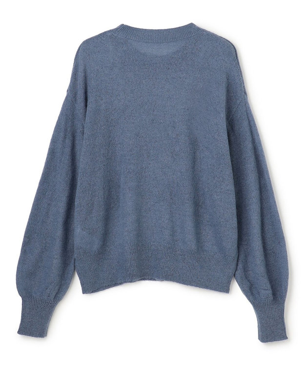 UNFILO シアーアルパカ ボリュームスリーブ ニット ダルブルー