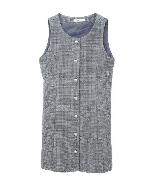earth music&ecology ツイードミニワンピース Gray