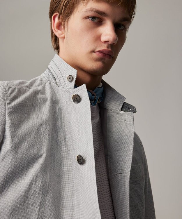 JOSEPH ABBOUD 夏ブルゾン【JAPANファブリック/清涼/軽量】ダブルワッシャーストレッチ ブルゾン ライトグレー系