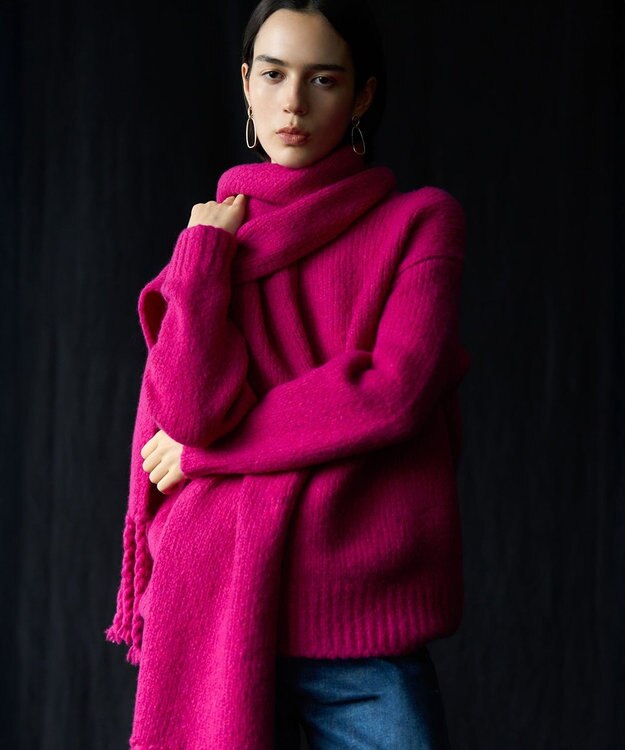 23区 S 【見上愛さん着用/STORY・VERY掲載】ブラッシュドエアーウール ファンシーニット マゼンタ系