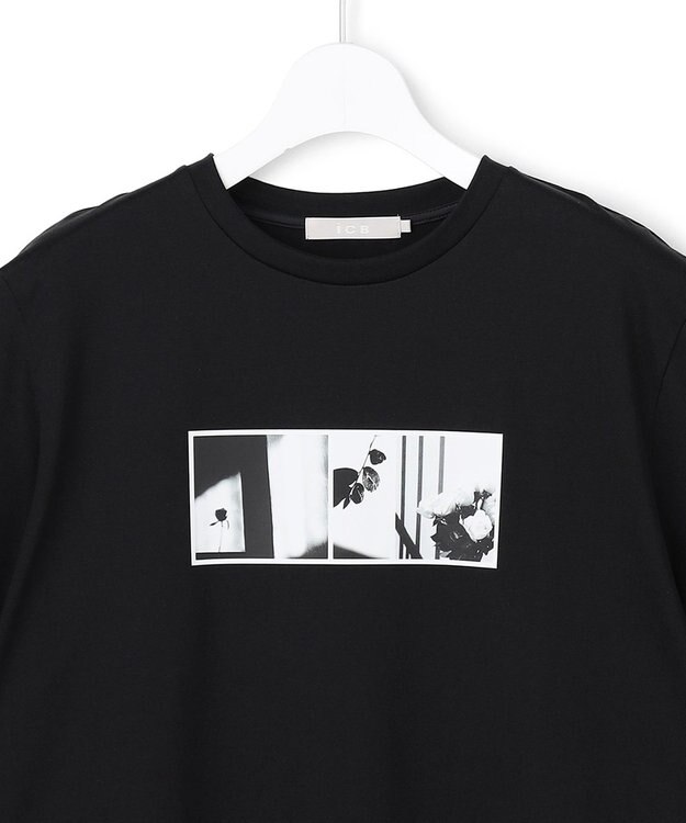 ICB クロップド ロゴTEE（フォトプリント） ブラック