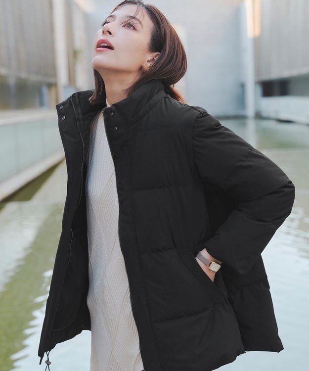 Tiaclasse 【安田美沙子さん着用・4way】ストレッチタフタショートダウン ブラック