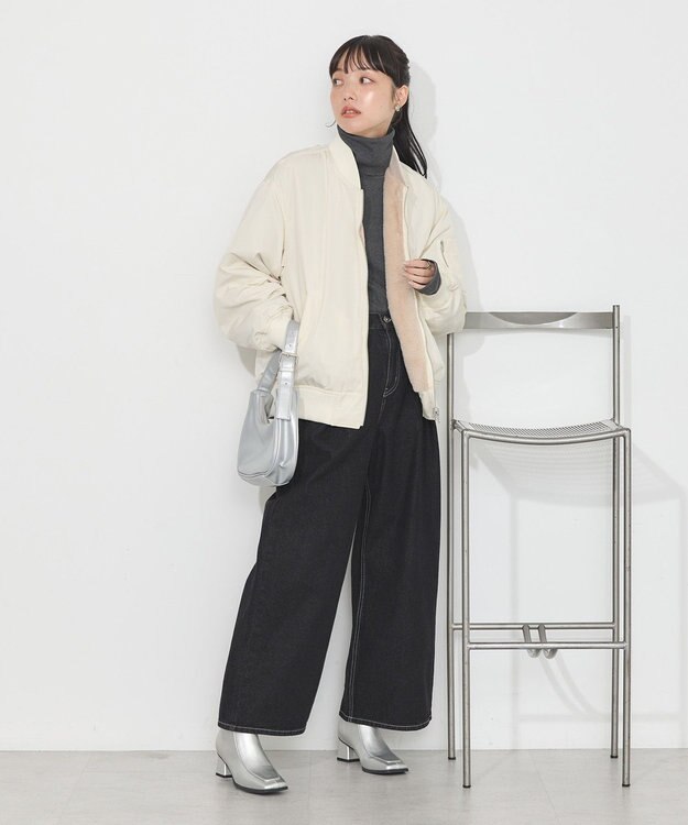 earth music&ecology リバーシブルMA-1 アイボリー