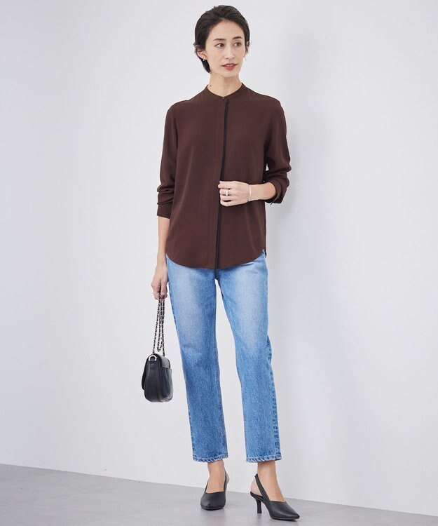 ICB L 【洗える】 ウォーターリサイクルテーパードデニム ブルー系