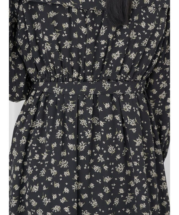 earth music&ecology キンモクセイ柄ワンピース Black