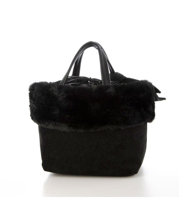 UNBILLION カシュカシュ cachecache / エコファーコンビリボントートバッグ ブラック