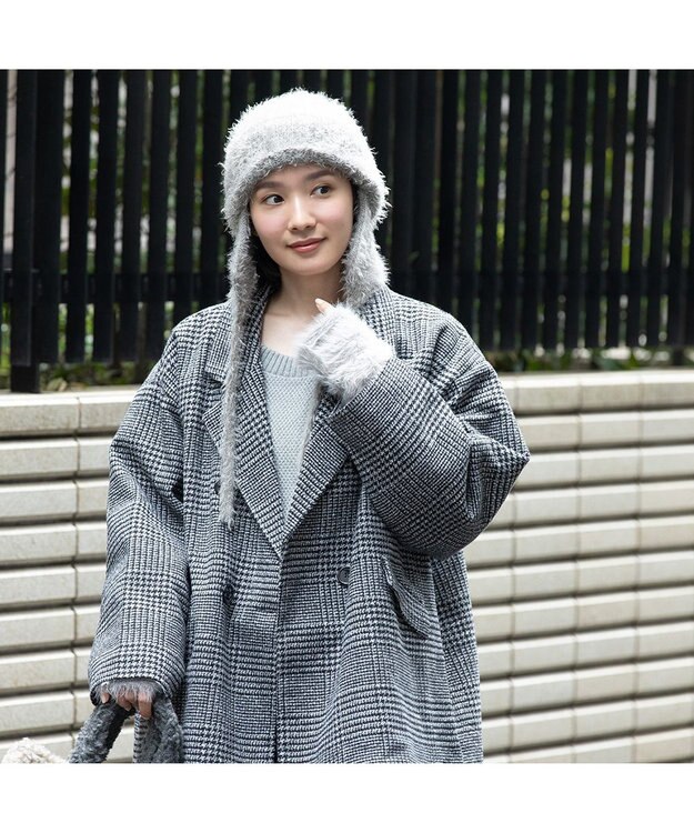 林八百吉商店 un chapeau  ミンクニットウィンター グレー