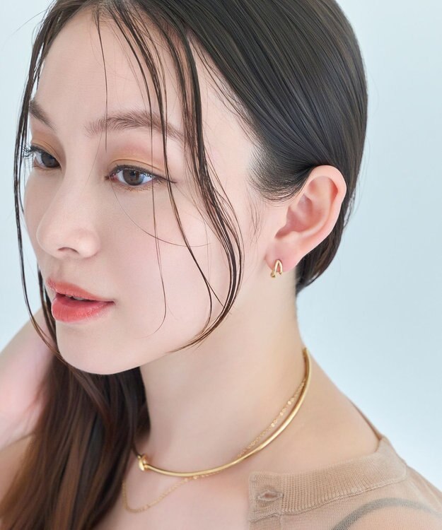 Phoebe 【金属アレルギー対応】【痛くないシリーズ】ダブルフープライトフィットイヤリング ゴールド ゴールド