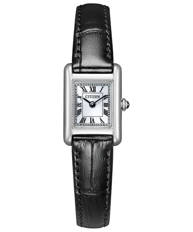 CITIZEN 【電池交換不要】ヴィンテージ調の小ぶりなスクウェアウオッチ EG2790-12A シルバー