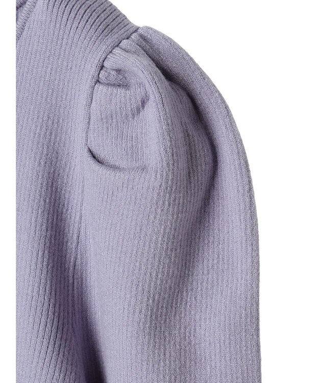 earth music&ecology ハートネック袖パールニットプルオーバー Lavender