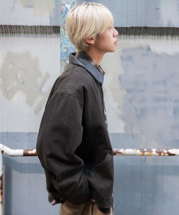 WEGO 【25年秋冬新作/MLサイズ展開】ワーカーズZIPジャケット デニムブラックソノタ