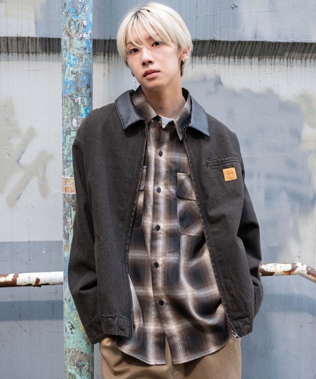 WEGO 【25年秋冬新作/MLサイズ展開】ワーカーズZIPジャケット デニムブラックソノタ