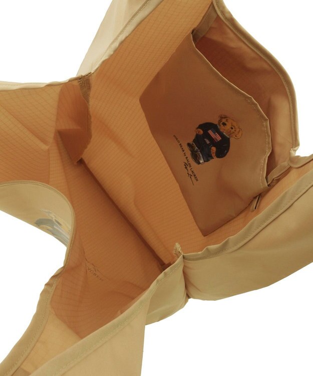 MOONBAT POLO RALPH LAUREN リップポケッタブルレインバッグ　フラッグベア ベージュ
