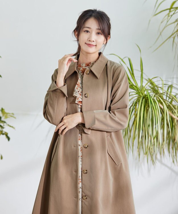 Tiaclasse L 【洗える】ステンカラーコート ベージュ