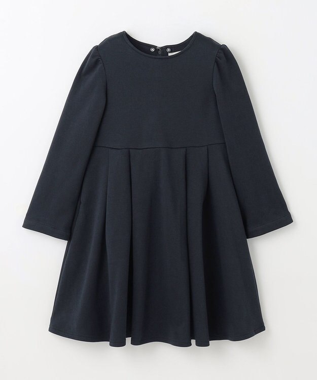 ANY KIDS レース襟付き長袖ワンピース ネイビー