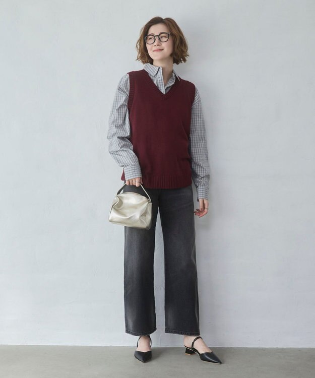 WEGO 【2026春夏】ベーシックニットベスト ワイン