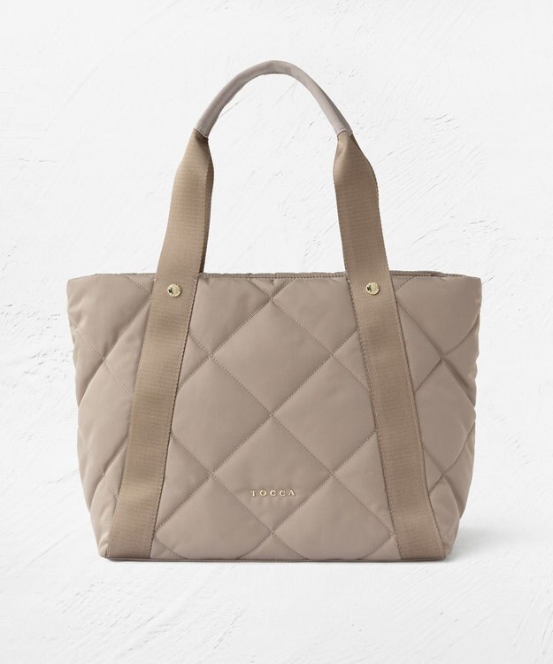 TOCCA 【撥水・A4サイズ対応】TRACE PAVE QUILT TOTE キルトバッグ ベージュ系