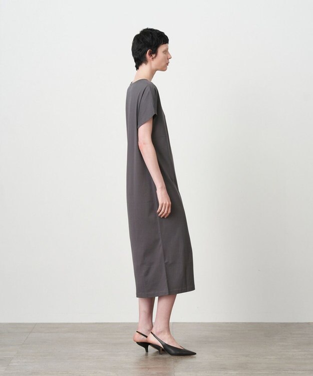 ATON SUVIN 60/2 | キャップスリーブワンピース CHARCOAL GRAY