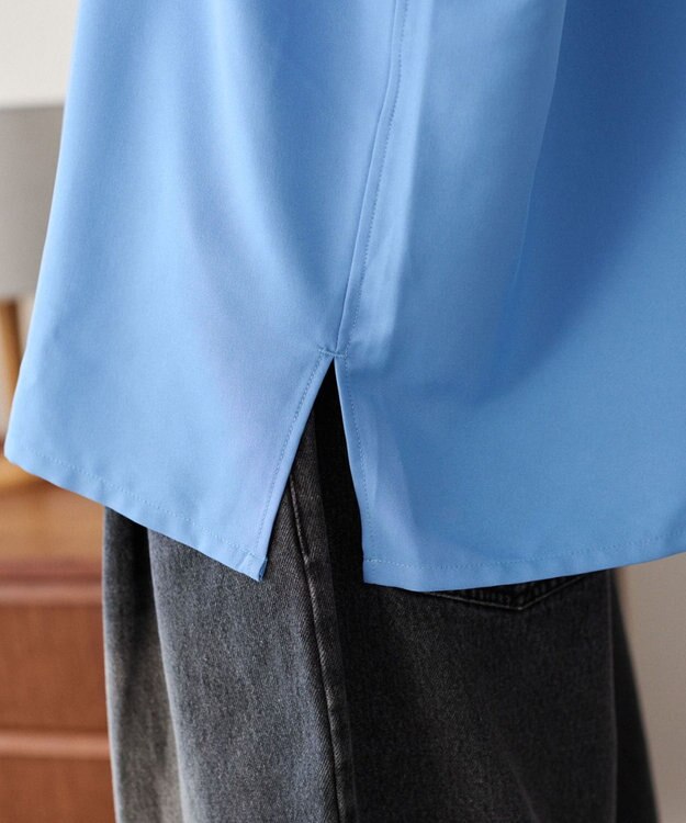 WEGO ルーズシルエットボックスシャツ（LS） ブルー