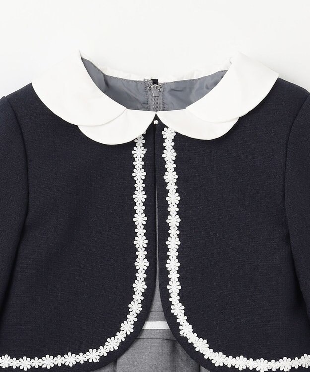 ANY KIDS 【2点セット】ジャケット＋裾刺繍ワンピース グレー