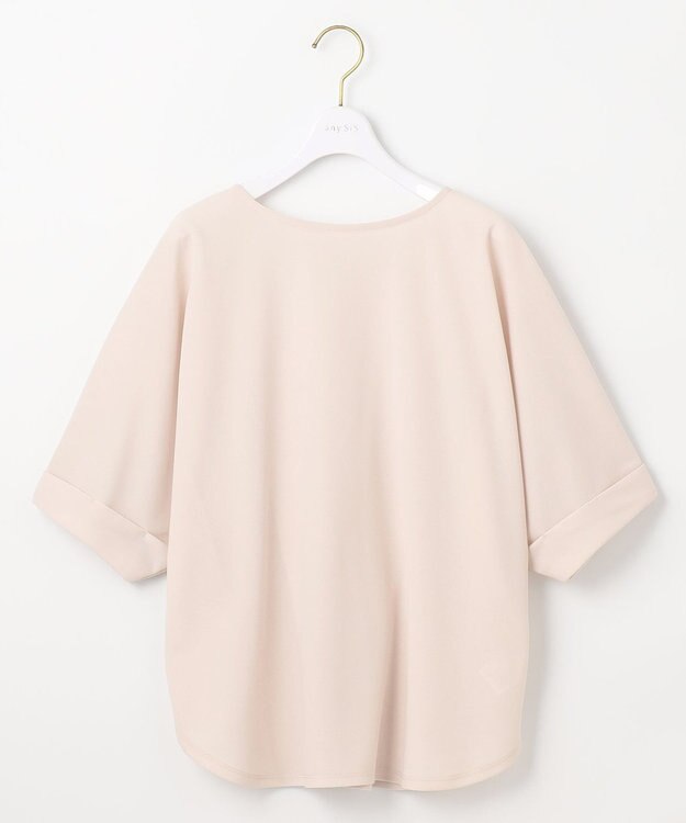 ANY SIS S 【前後着用・UVケア・洗える】2WAYジョーゼットジャージードルマン カットソー アイボリーベージュ