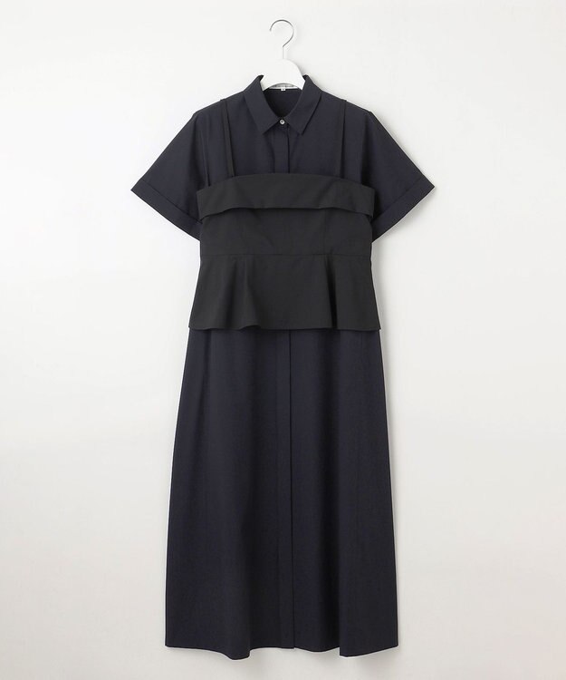 23区 【CLASSY.コラボ】ビスチェコンビ シャツワンピース ネイビー×ブラック