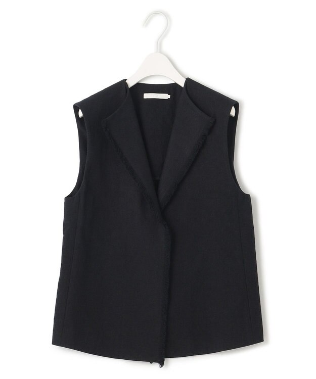 ICB コットンリネンキャンバス ジレ ブラック系