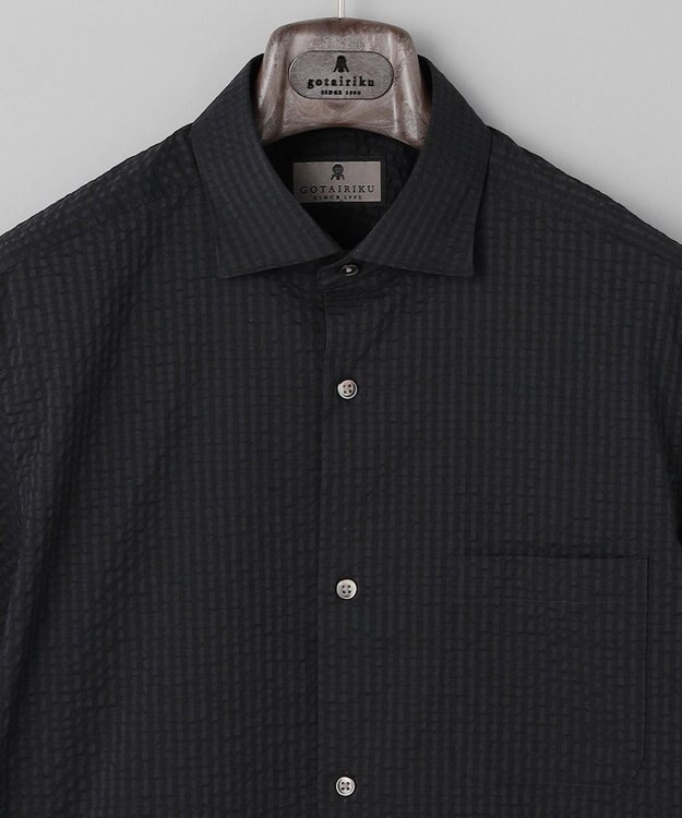 GOTAIRIKU リラックスシルエット【高通気性/吸水速乾】ドッツエアー クールマックスサッカーシャツ ブラック/26年新色