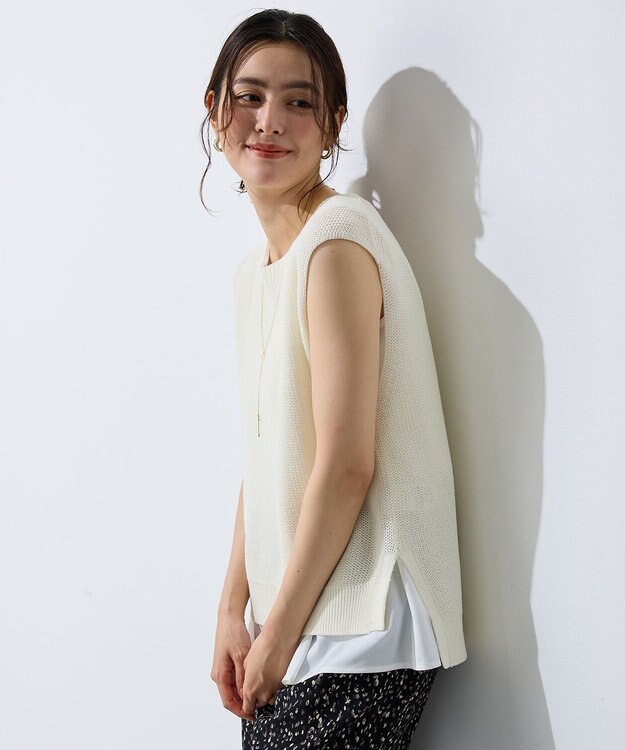 ANY L ギマノースリーブニット オフ