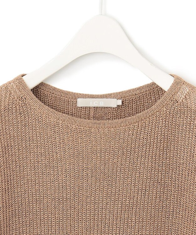 ICB 【WEB限定カラーあり・洗える】ペーパーブレンドシャインニット プルオーバー レディッシュブラウン系［WEB限定］
