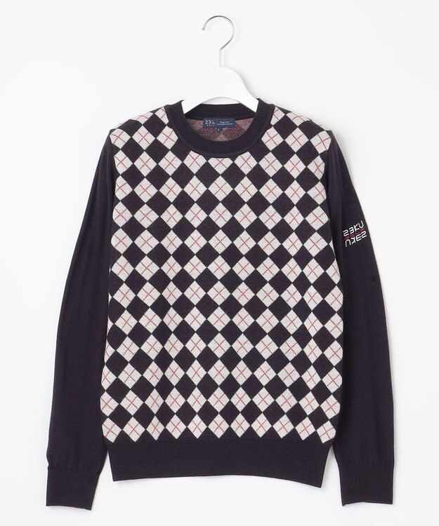 23区GOLF 【WOMEN】【ウォッシャブル】アーガイル ニット ネイビー系5