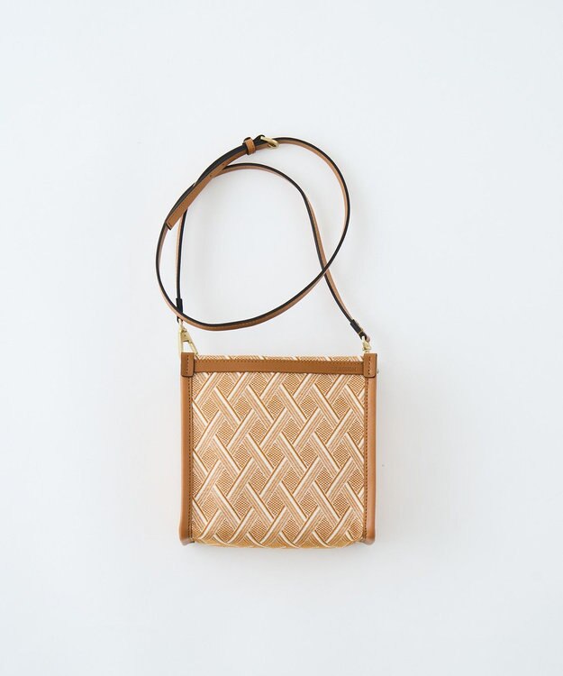 MIYABIYA LAQUOH クロス柄ジャガードショルダーバッグ ベージュ